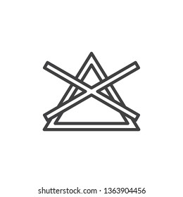Do not bleach laundromat sign line icon. linear style sign for mobile concept and web design. Wash machine instruction outline vector icon. Symbol, logo illustration. Pixel perfect vector graphics
