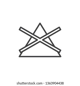 Do not bleach, wash machine sign line icon. linear style sign for mobile concept and web design. Laundromat instruction outline vector icon. Symbol, logo illustration. Pixel perfect vector graphics