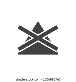 Do not bleach, wash machine sign vector icon. filled flat sign for mobile concept and web design. Laundromat instruction glyph icon. Symbol, logo illustration. Pixel perfect vector graphics