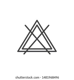 Do not bleach, wash machine sign line icon. linear style sign for mobile concept and web design. Laundromat instruction outline vector icon. Laundry symbol, logo illustration. Vector graphics