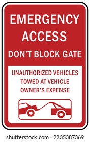 Do not block gate entrance  no parking on gate access sign and labels