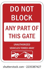 No bloquear la entrada de la puerta de entrada no estacionar en la señal de acceso de la puerta y etiquetas