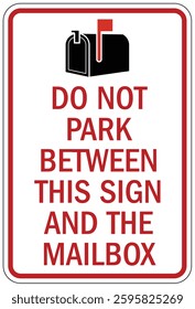 Do not block mailbox no parking warning sign
