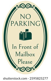 Do not block mailbox no parking warning sign