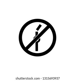 Do not break sign icon. Simple glyph, flat vector element of ban, prohibition, forbid icons set for UI and UX, website or mobile application