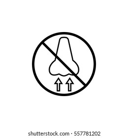 Do not breathe line icon, prohibition sign, forbidden dust hazard, vector graphics, a linear pattern on a white background, eps 10.