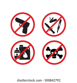  Do not bring anything of danger sign