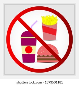 Do not bring food and drinks, vector illustrations.