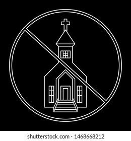 Do not Build Christian Building negative sign. Simple Vector Illustration.