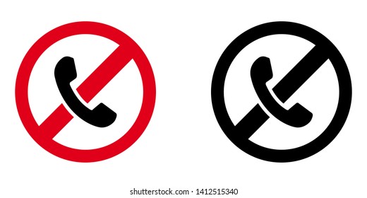 Do Not Call by Phone Sign in Red and Black Version