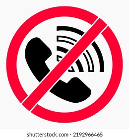 Rufen Sie kein Telefon an. Benutze nicht das Telefon. Anrufverbot. Vektorsymbol.