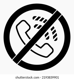Rufen Sie kein Telefon an. Benutze nicht das Telefon. Anrufverbot. Vektorsymbol.
