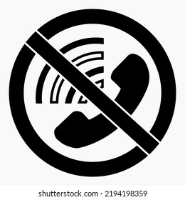 Do not call No phone. Don't use the phone. Call ban. Vector icon.