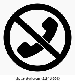 Do not call No phone. Don't use the phone. Call ban. Vector icon.