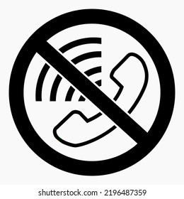 Do not call No phone. Don't use the phone. Call ban. Vector icon.