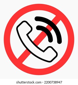 Do not call No phone. Don't use the phone. Call ban. Vector icon.