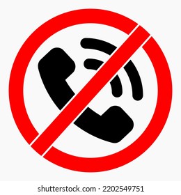 Do not call No phone. Don't use the phone. Call ban. Vector icon.