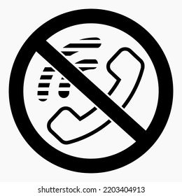 Do not call No phone. Don't use the phone. Call ban. Vector icon.