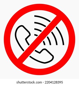 Do not call No phone. Don't use the phone. Call ban. Vector icon.