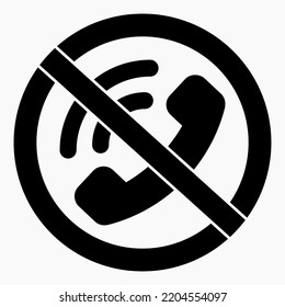 Do not call No phone. Don't use the phone. Call ban. Vector icon.