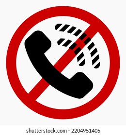 Do not call No phone. Don't use the phone. Call ban. Vector icon.