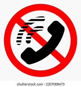 Do not call No phone. Don't use the phone. Call ban. Vector icon.