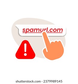 do not click spam url or hyperlink from the chatting app concept illustration flat design vector. modern graphic element for, infographic, icon, banner, poster