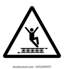 Do Not Climb On Conveyor Symbol Sign, Vector Illustration, Isolate On White Background Label .EPS10