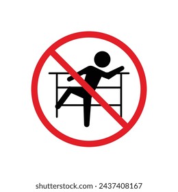 Do Not Climb Sign Vector Line Icon illustration.