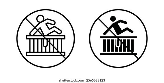 Do not climb sign vector in black and red colors