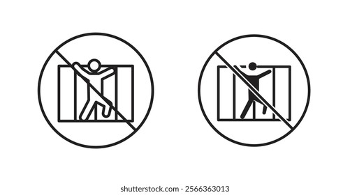 Do not climb sign vector in line stroke and flat versions