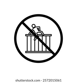 Do not climb sign vector in black colors