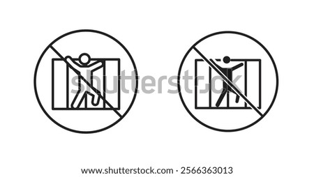 Do not climb sign vector in line stroke and flat versions