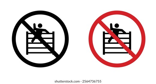 Do not climb sign vectors in flat syle