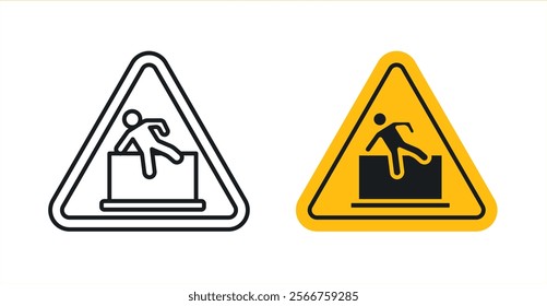 Do not climb signs in black outline, solid and colored style