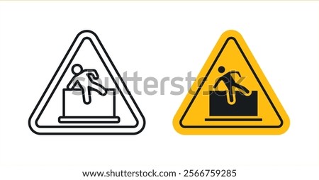 Do not climb signs in black outline, solid and colored style