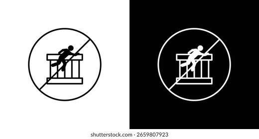 Do not climb signs design. Thin graphic elements vector illustration