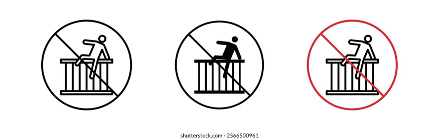 Do not climb signs flat and linear vector illustration on white background.