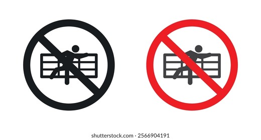 Do not climb signs set in black and colored