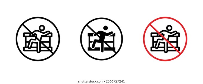 Do not climb signs vector collection pack