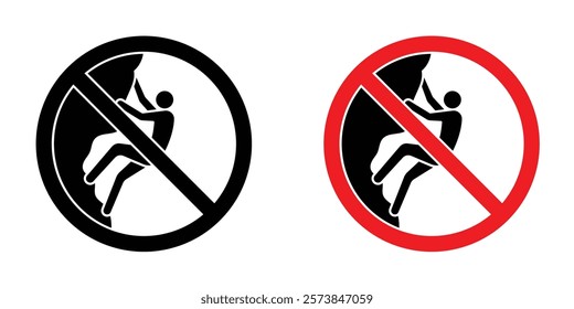 Do not climb signs vector set