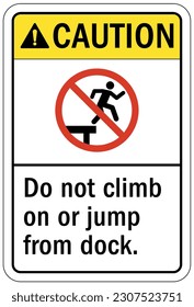 Do not climb warning sign and labels
