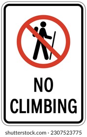 Do not climb warning sign and labels