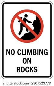 Do not climb warning sign and labels