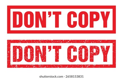Não copie o vetor de moldura de carimbo vermelho quadrado. Não copiar carimbo isolado na ilustração de modelo de vetor de plano de fundo branco