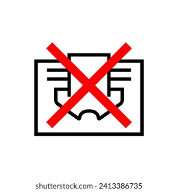 Do not cover sign prohibition symbol vector image. Simple line icon