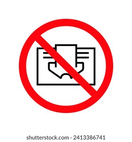 Do not cover sign prohibition symbol image. Vector icon