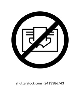 Do not cover sign prohibition symbol image. Black and white vector icon