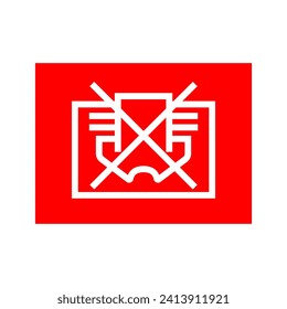 Do not cover sign prohibition symbol vector image. Negative Red line icon