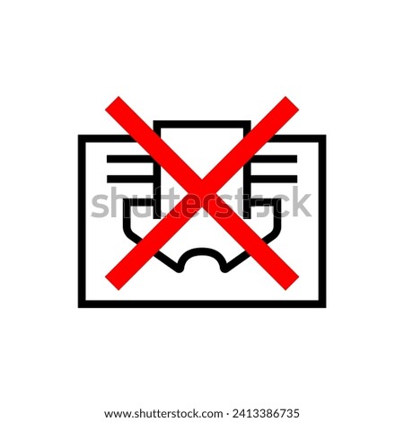 Do not cover sign prohibition symbol vector image. Simple line icon